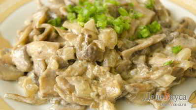 жареные шампиньоны со сметаной