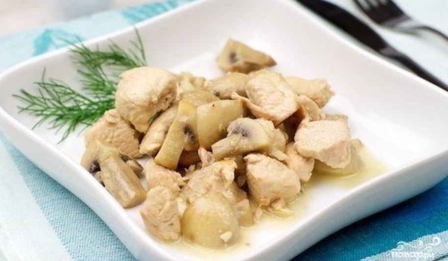 Рецепт гуляша из индейки с грибами