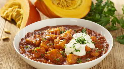 вегетарианский гуляш из тыквы