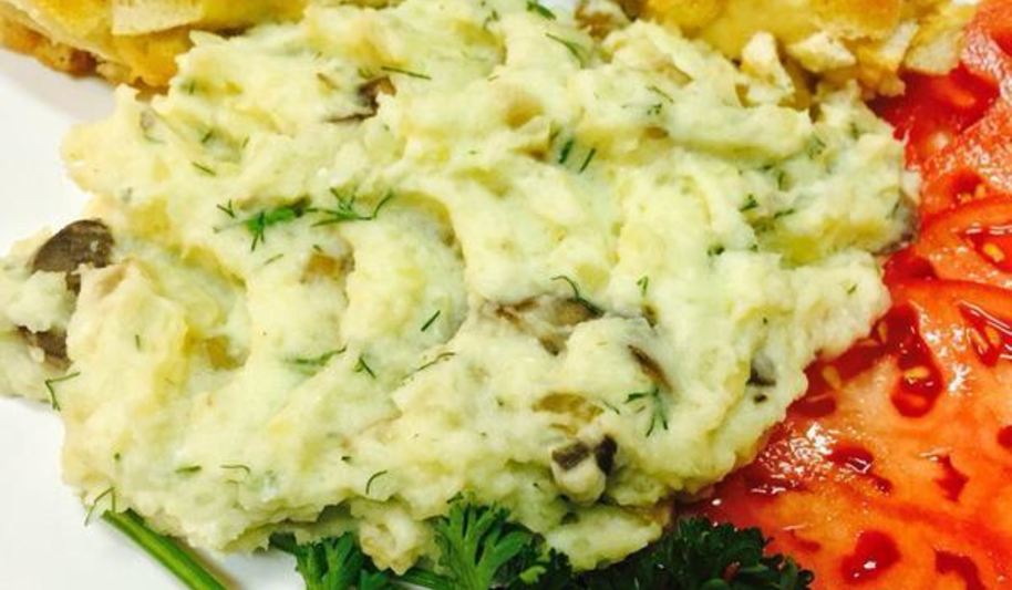 Рецепт картофельного пюре с грибами и зеленью