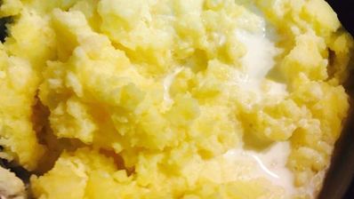 картофельное пюре с грибами и зеленью