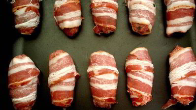 котлеты с кускусом в беконе