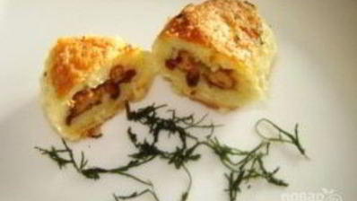 куриные котлеты с грибами и сыром