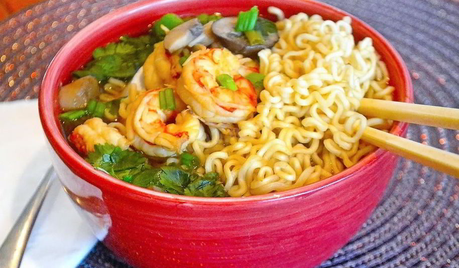 Рецепт лапши с креветками