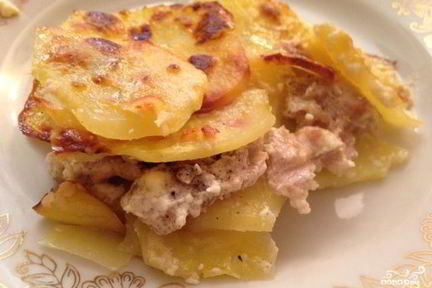 Картофельная лазанья с фаршем