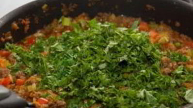 лазанья с фаршем и овощами