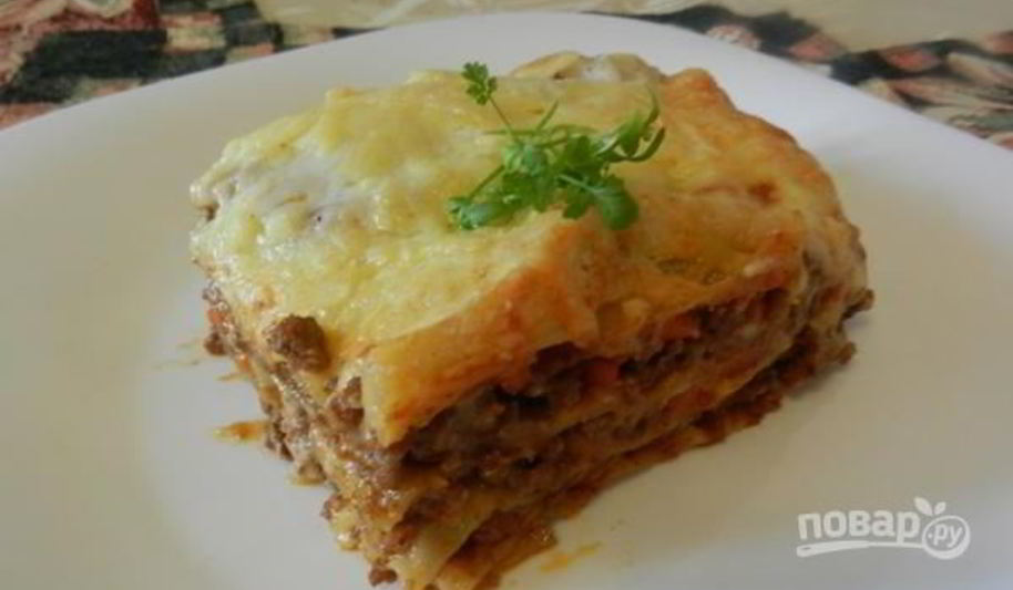 Рецепт лазаний с говядиной и томатами