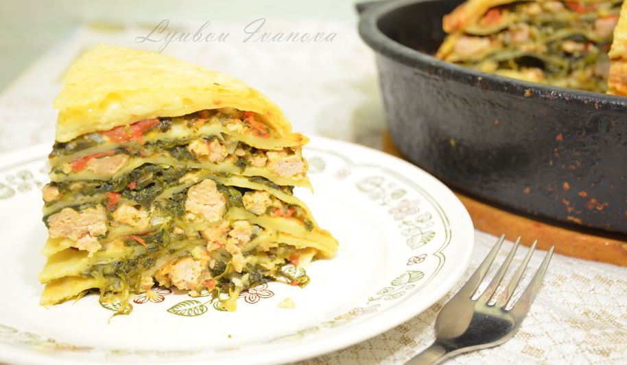 Рецепт острой лазанья из блинчиков