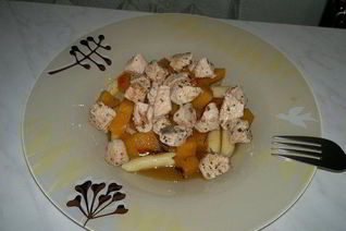 Паста с тыквой, бальзамическим уксусом и индейкой