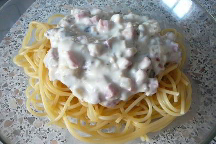 Паста со сливочно-грибным соусом