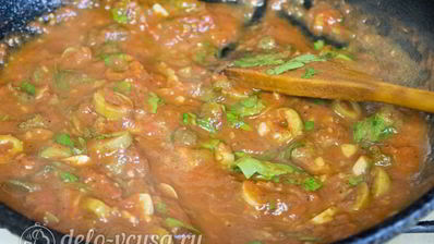 спагетти путанеска с помидорами и анчоусами