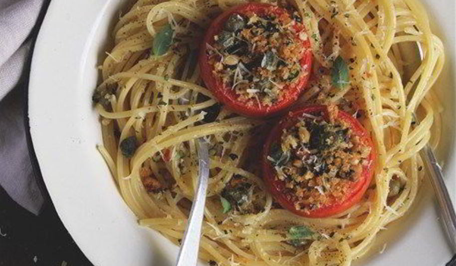 Рецепт спагетти с фаршированными томатами