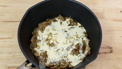 спагетти с грибами и белым вином