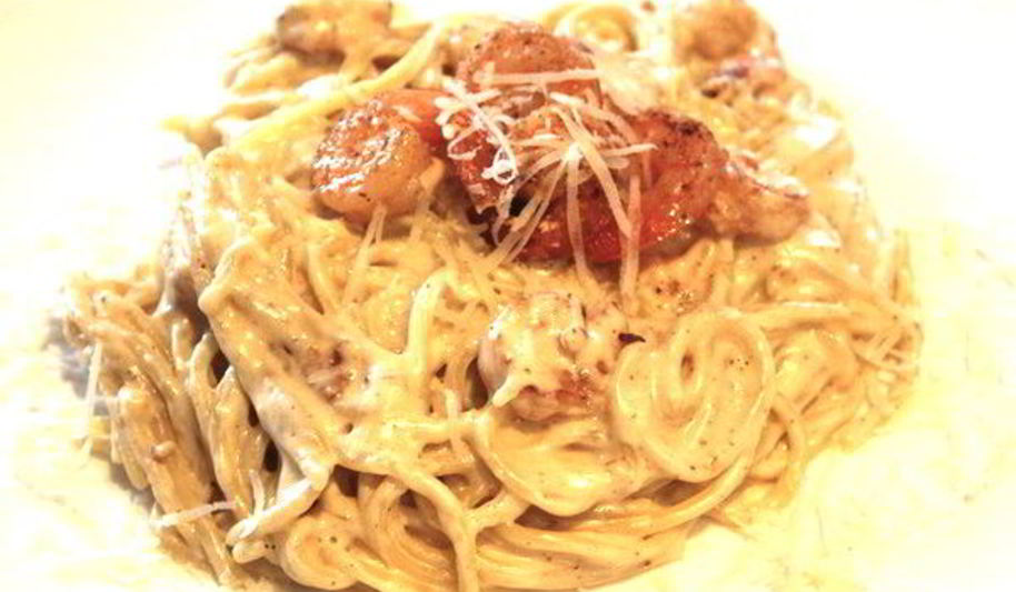 Рецепт спагетти с креветками в сливочном соусе