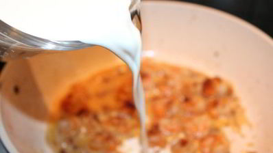 спагетти с креветками в сливочном соусе