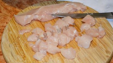 спагетти с курицей в сливочном соусе