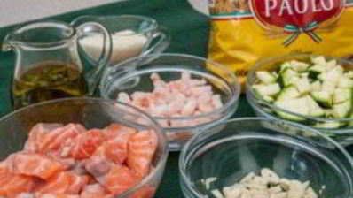 спагетти с лососем под сливочным соусом