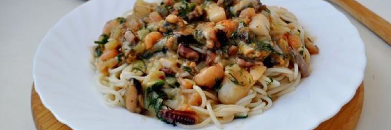 Спагетти с морепродуктами