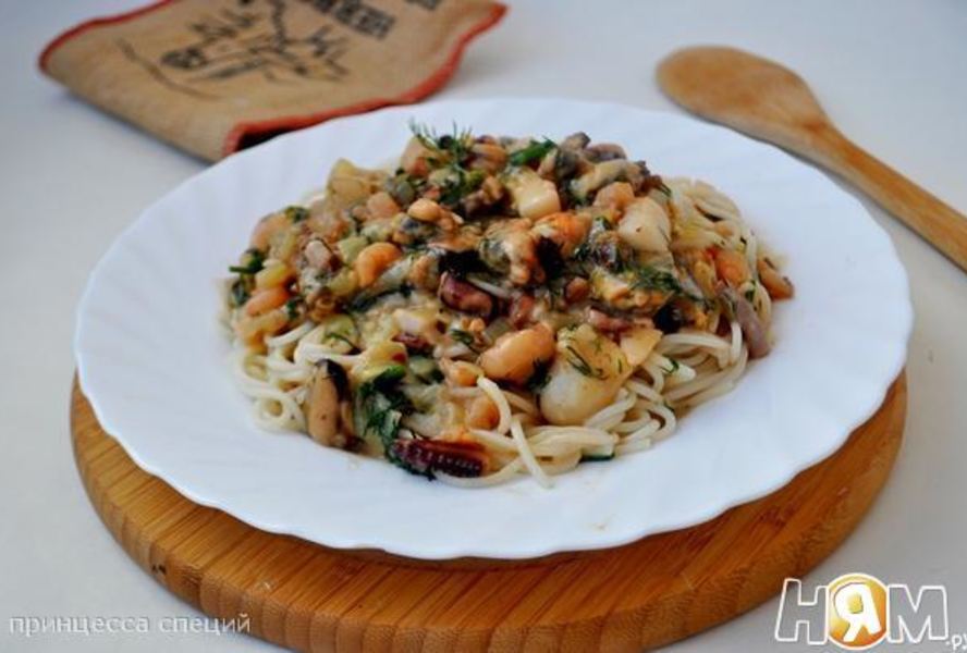 Спагетти с морепродуктами