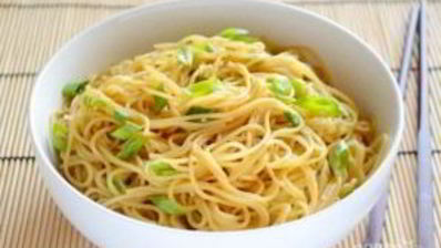 спагетти с зеленым луком