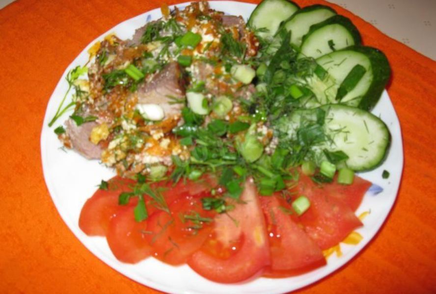 Баранина с овощами запеченная в духовке