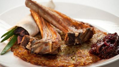 баранье каре с картофельным драником