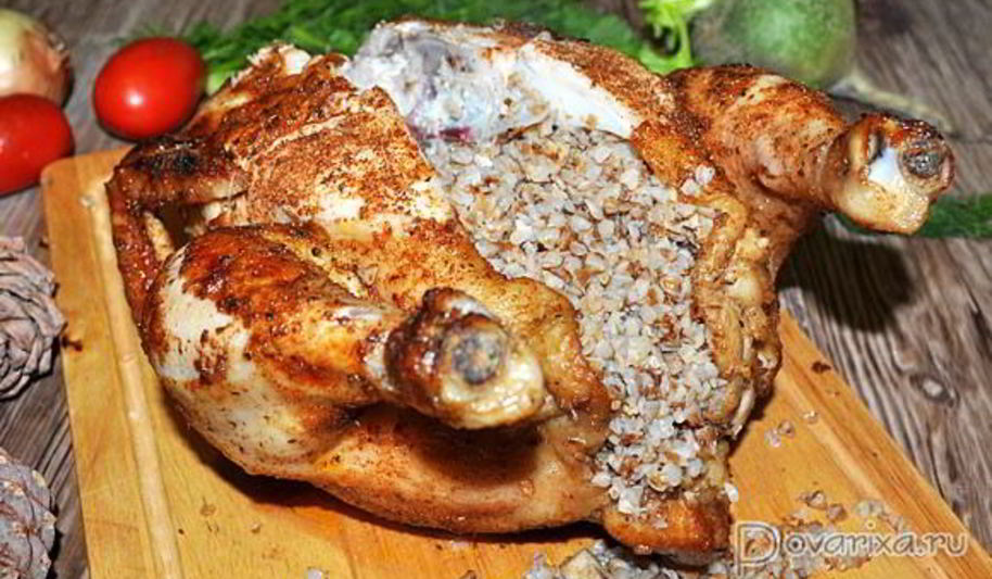 Рецепт фаршированной гречкой запеченная курица