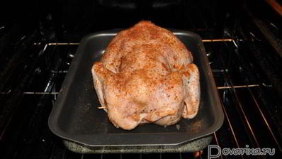 фаршированная гречкой запеченная курица