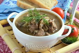 Говядина с грибами в мультиварке