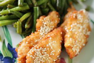 Индейка в кляре с зеленой фасолью