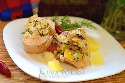 Куриные грудки с ананасом