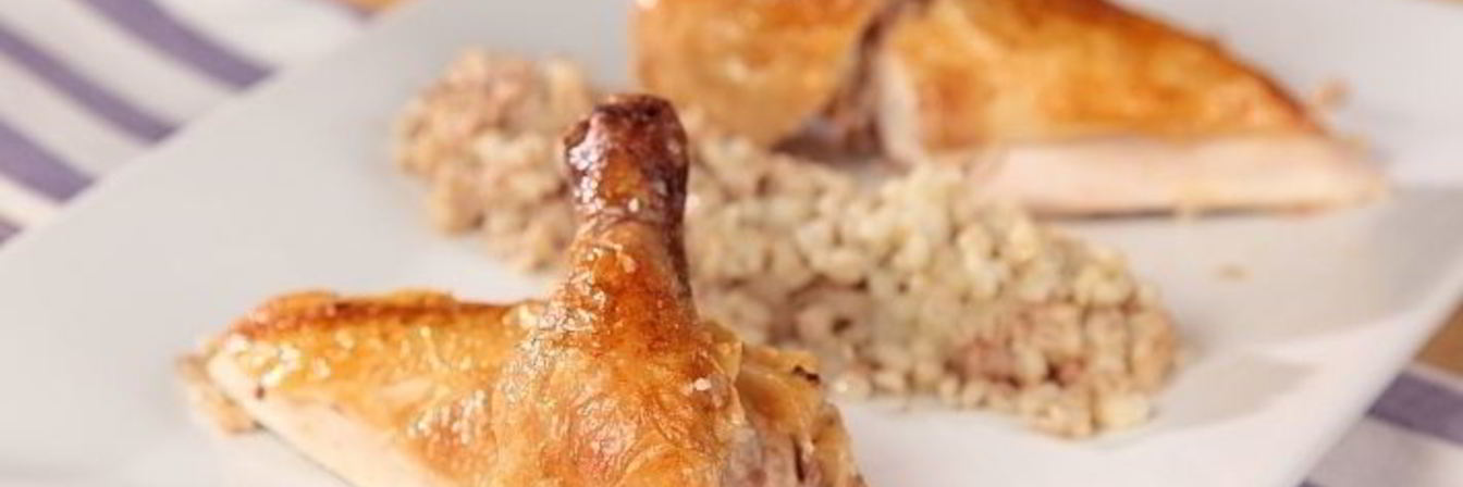 Курица, фаршированная крупой