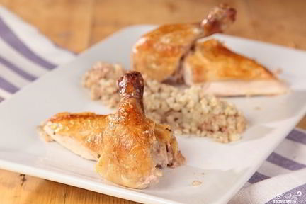 Курица, фаршированная крупой
