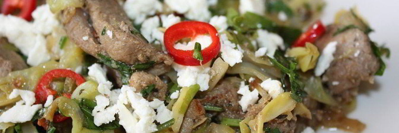 Мясо-гирос тушеное с капустой