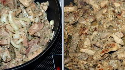 мясо-гирос тушеное с капустой