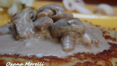 мясо по-гоголевски с блинами-дерунами