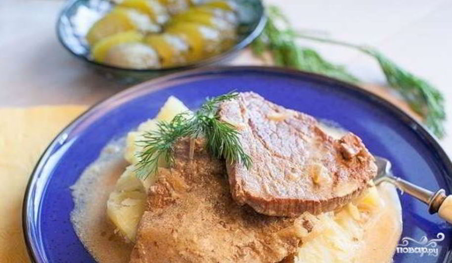 Рецепт телятины в сметане