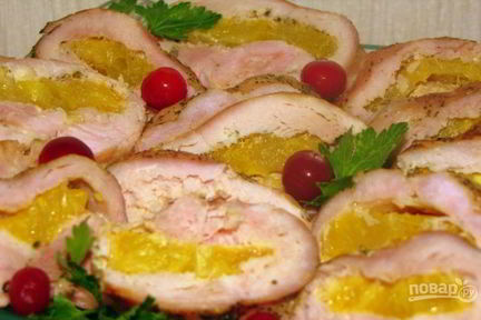 Запеченная индейка с апельсинами