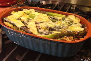 Гратен из спаржи с сыром