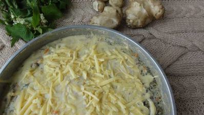 гратен с грибами