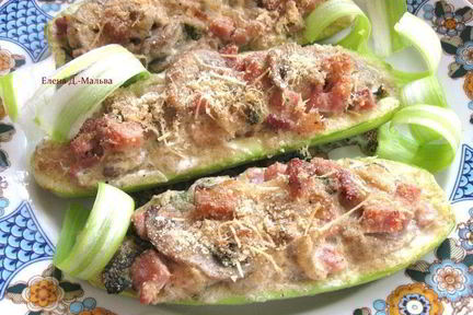 Кабачки, фаршированные грибами