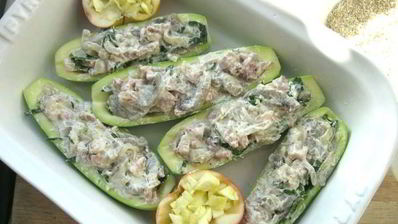 кабачки, фаршированные грибами