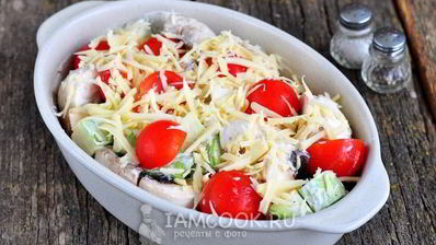 кабачки с грибами, запеченные в духовке