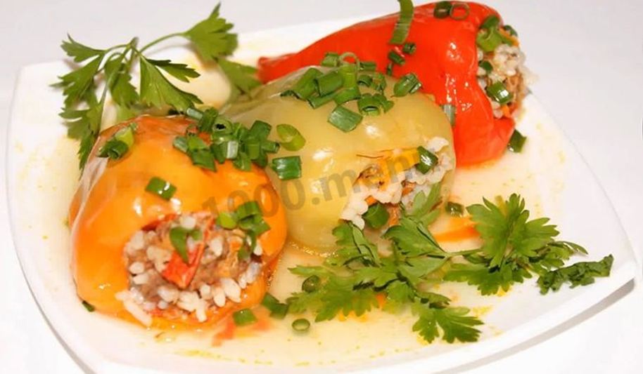Рецепт перцев фаршированных мясом и рисом в мультиварке