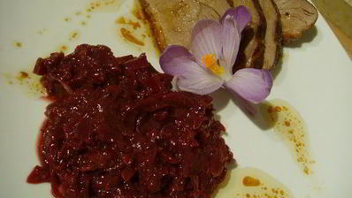 тушеная краснокочанная капуста