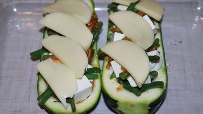 запеченные цукини с лисичками и фетой