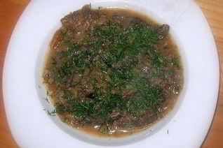 Говяжья печень по-строгановски