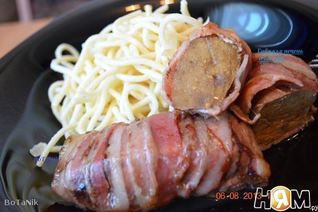 Говяжья печень в беконе