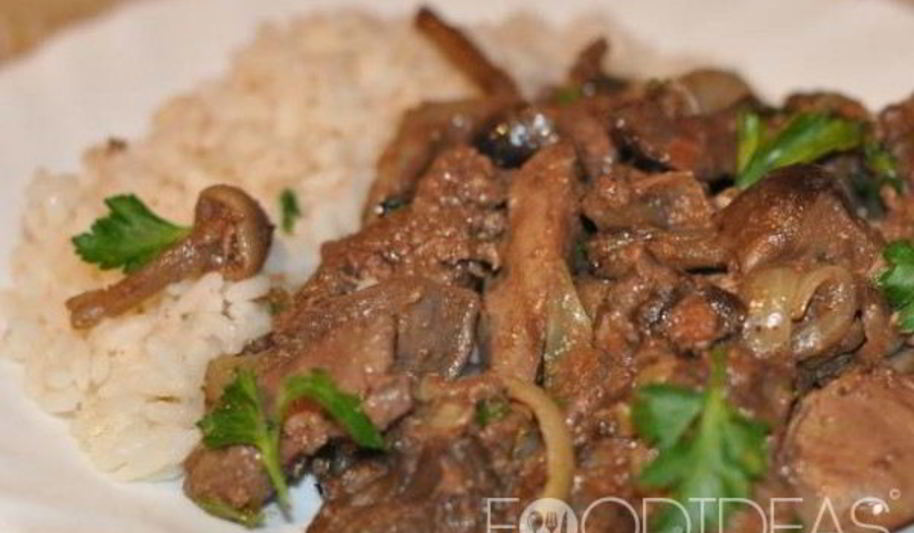 Рецепт куриной печени с грибами