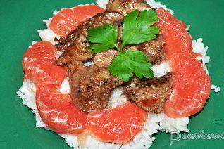 Куриная печень с винно-медовым соусом